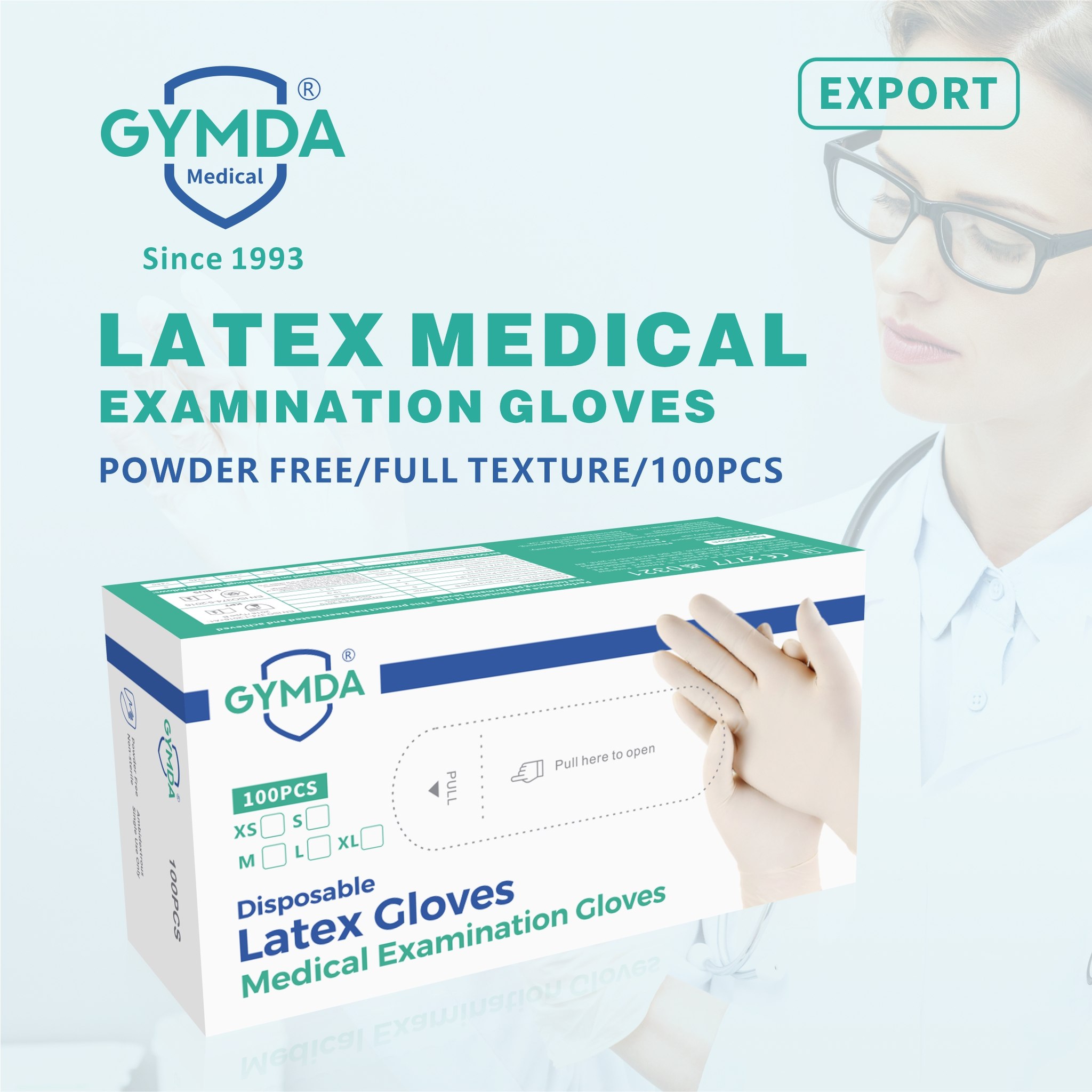 GYMDA Latex Examination Gloves